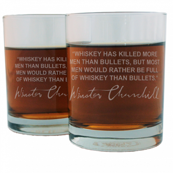 Winston Churchill Quote Whiskey Glass Set