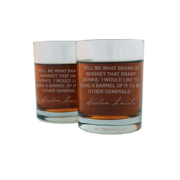Abraham Lincoln Quote Whiskey Glass Set